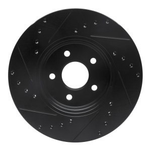 Ford Mondeo Brake Rotor (1) - Front Right - R1 Concepts - Drilled & Slotted - Black - `01-`08